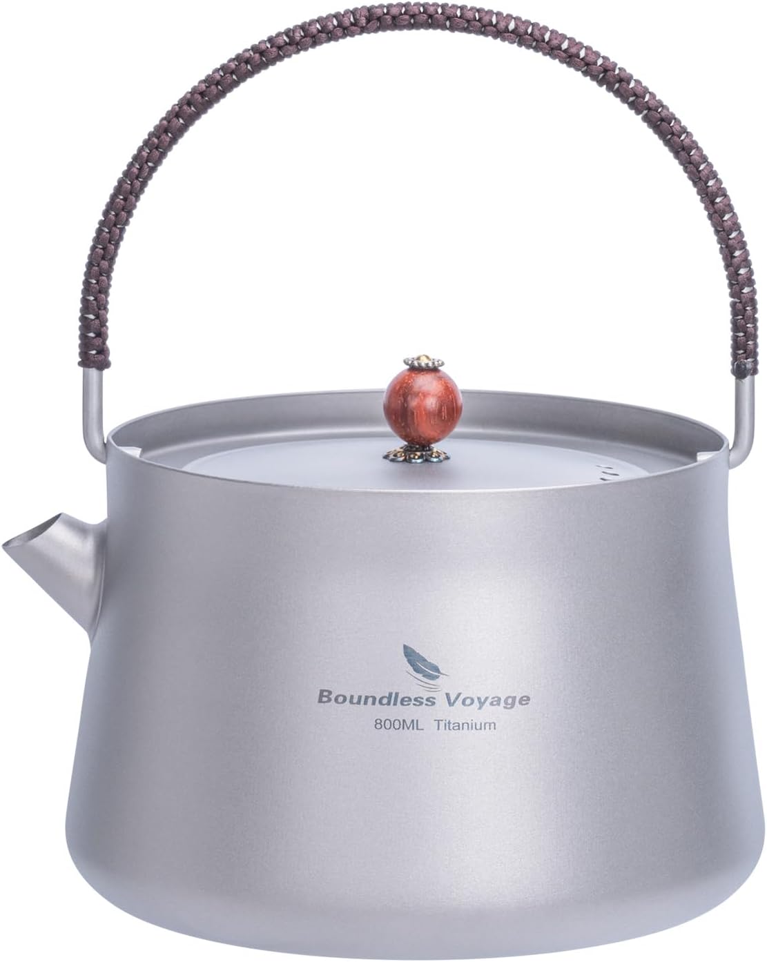 Boundless Voyage 800ml Titanium Kettle with Filter Outdoor Camping Home Use Stovetop Teapot with Anti-scalding Handle for Water Coffee Tea Lightweight Drinkware Ti3094D