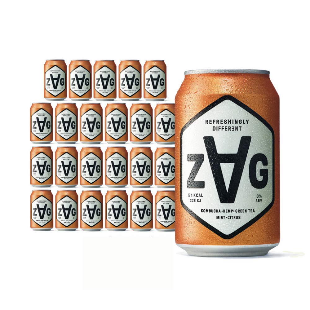 ZAG - Alcohol Free Drink - Made using Natural Ingredients - Refreshing Taste, Vegan Soft Drink - Healthy, Herby, Booze Free (24 x 330ml Cans)