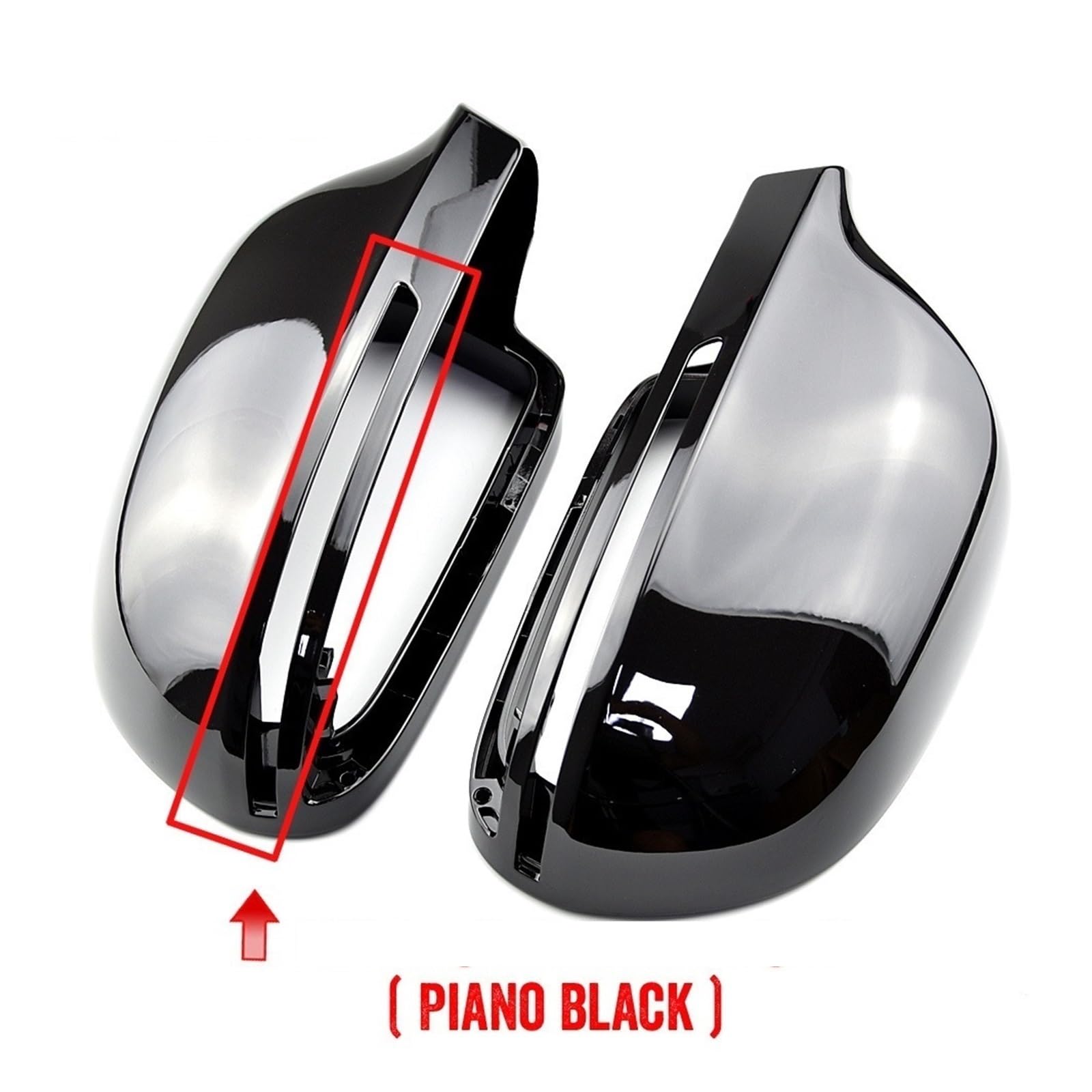 Specchietto retrovisore dell'automobile Adatto A3 A4 B8 A5 A6 A8 S8 Q3 8T0 857 527 Coperchio dello specchietto retrovisore laterale senza assistenza(Bright black)
