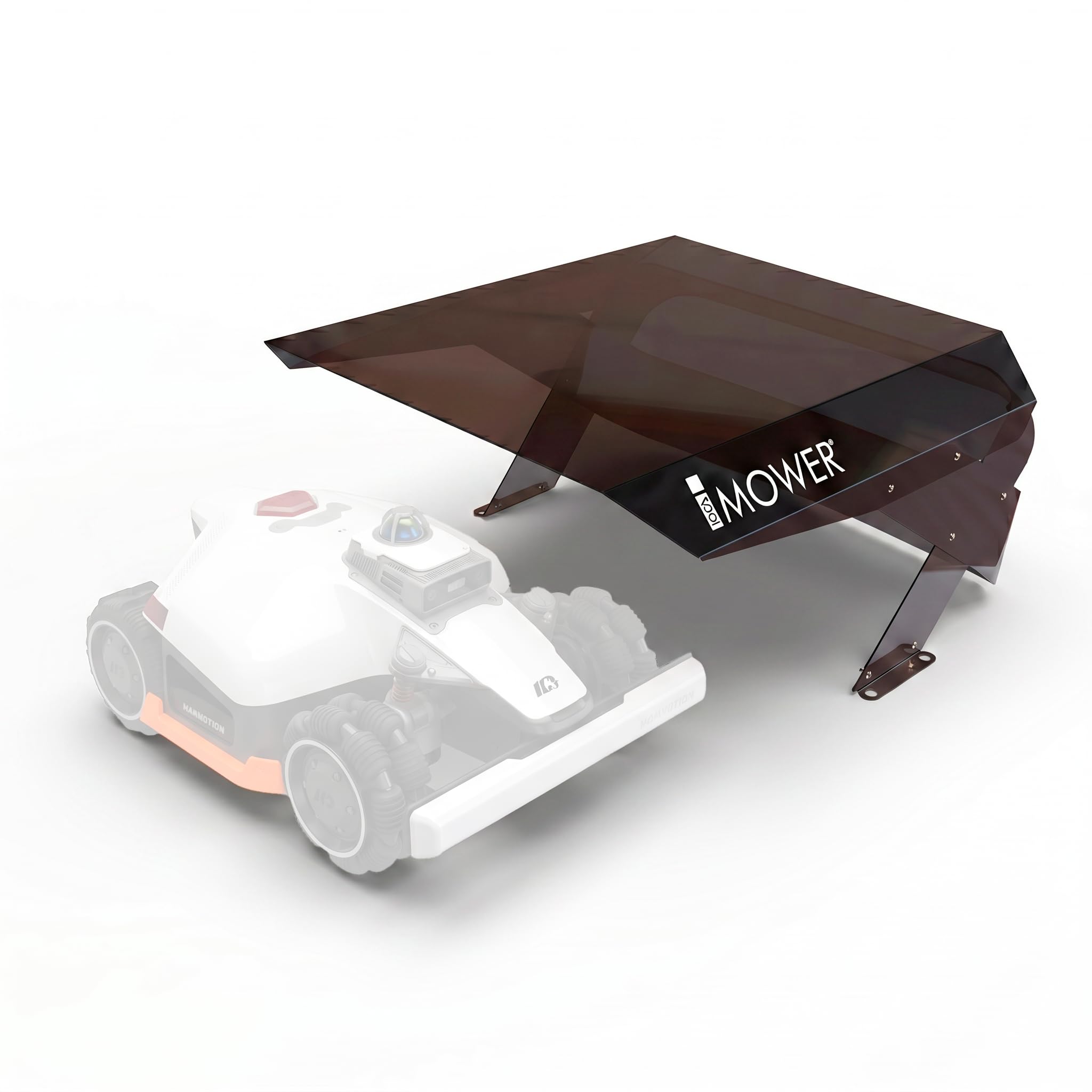 Garaż do robota koszącego Mobius kompatybilny z Mammotion Luba 3 AWD 1500 3000 5000 10000 10000, przezroczysta pokrywa z poliwęglanu UV, kompozytowego aluminium i stali nierdzewnej