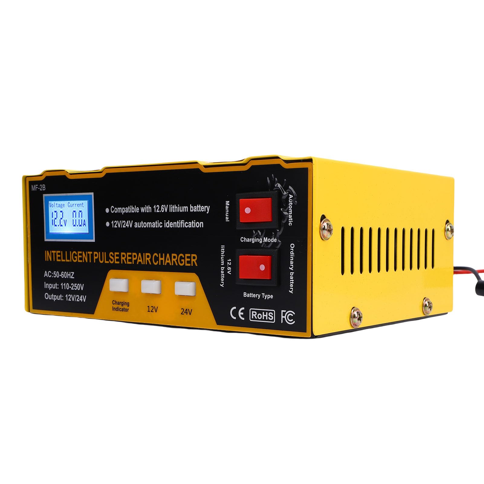 Chargeur de Batterie de Voiture 12V 10A 24V 7,5A 180W, Mainteneur Intelligent Automatique (Prise UE)