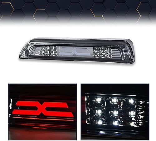 Miniatura 7 de PIT66 3 luz de freno LED, compatible con Toyota Tundra 2007-2018 de montaje alto, luz LED de freno de carga trasera de 3 Thrid, lente ahumada,