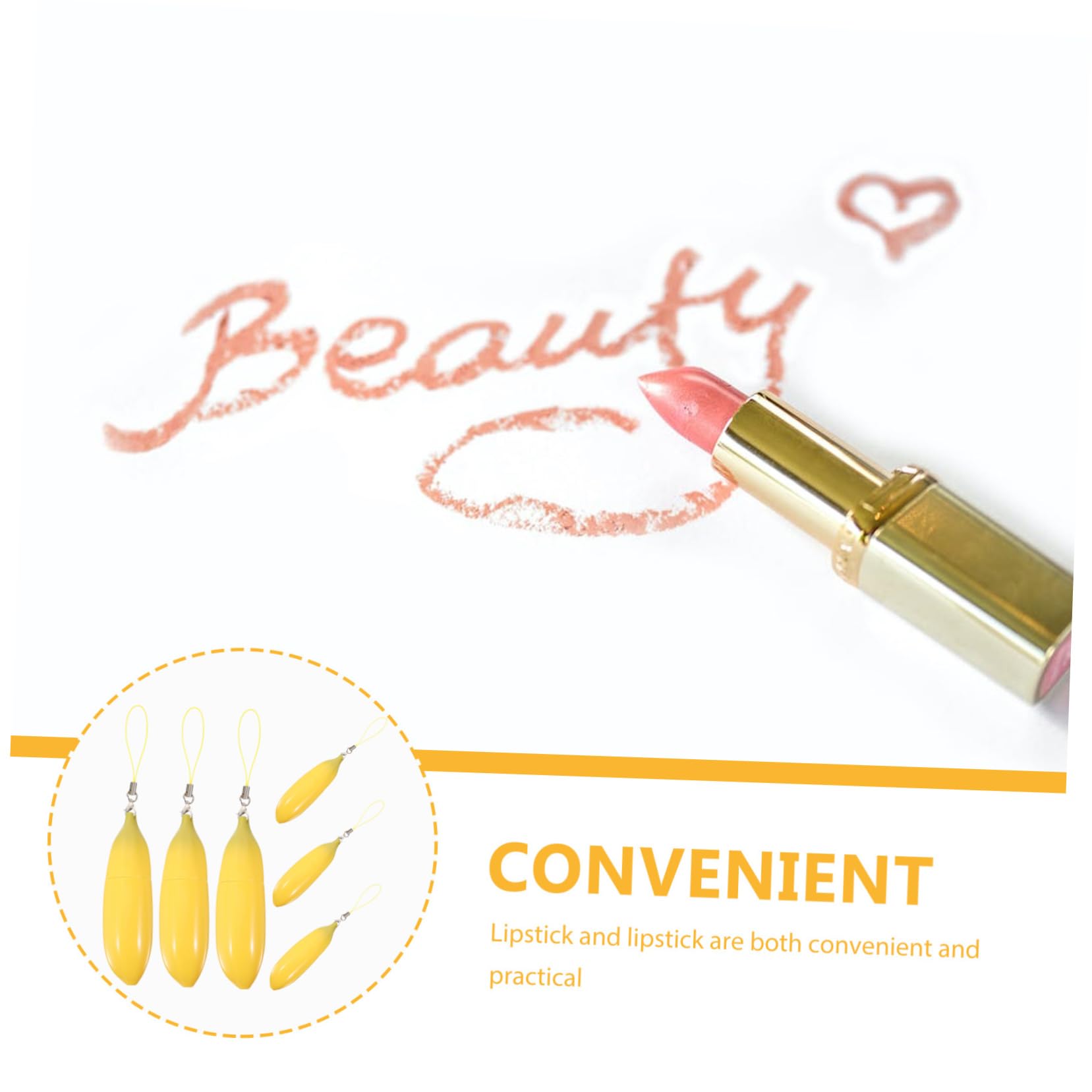 5 Series Tubo De Labial Refillable De Banana De Contenedores Vacíos De Cosméticos Para Diy 6 Piezas X 5