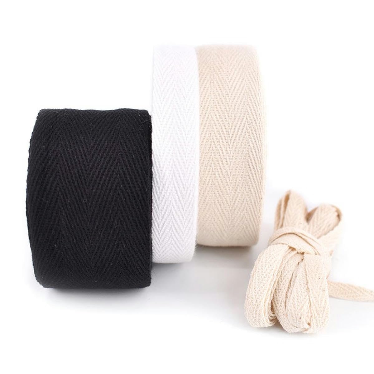 Cinta de espiga de 50 yardas Cinta de algodón Cinturón de alta tenacidad Bolsa Etiqueta Cinta Cinta de coser Encuadernación al bies Accesorios para manualidades DIY-Beige-4cm