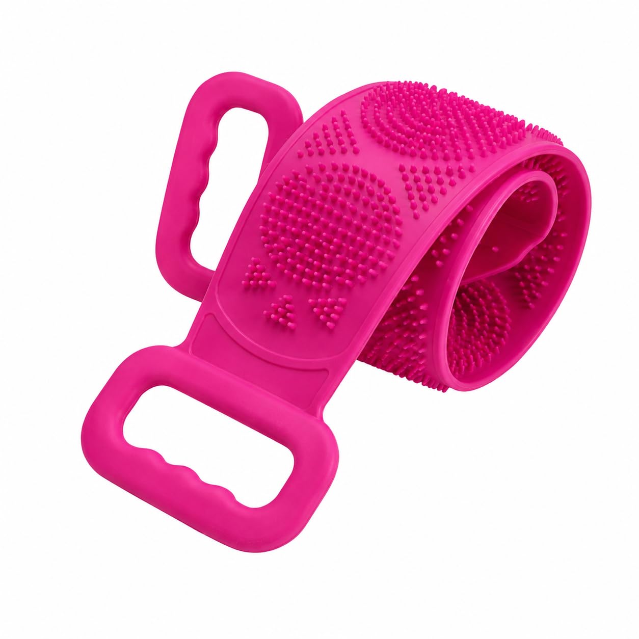Silicone Back Scrubber Bath Strap with Dual Handles, Pink | Double-Sided Exfoliation, Food-Grade Silicone, All Skin Types, Quick-Drying Design, Men & Women-image-11