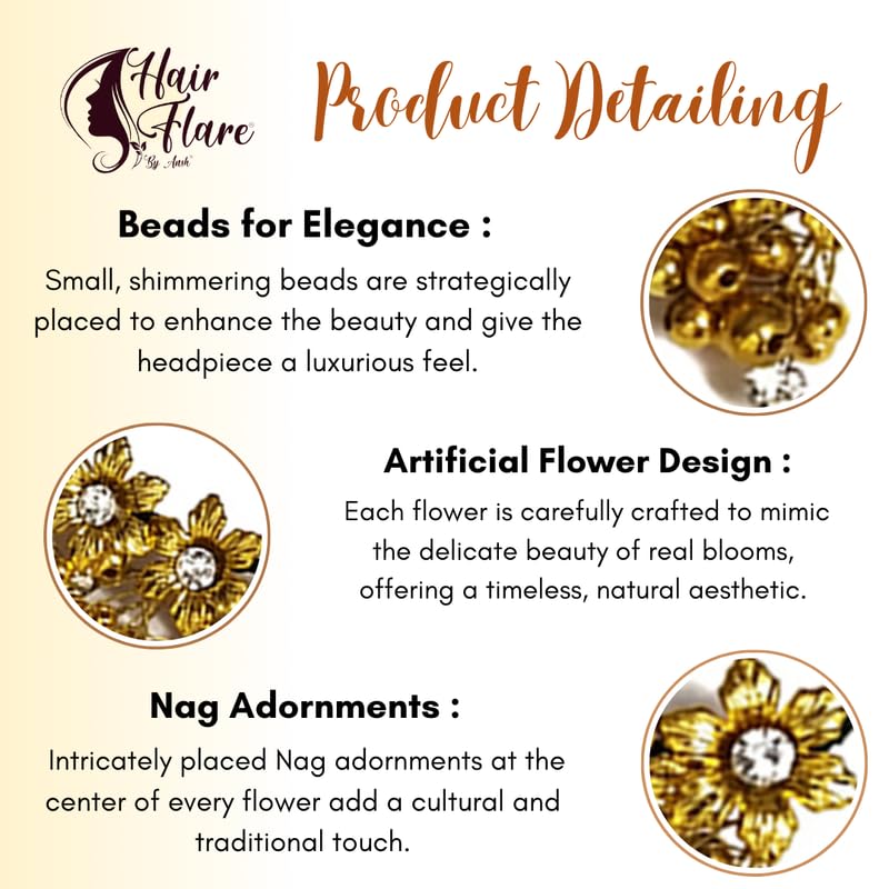 Children provoking 1687 Artificial Flowers Accessories/Hair Pin for Women (Gold), Pack of 1 Children provoking 1687 Artificial Flowers Accessories/Hair Pin for Women (Gold), Pack of 1