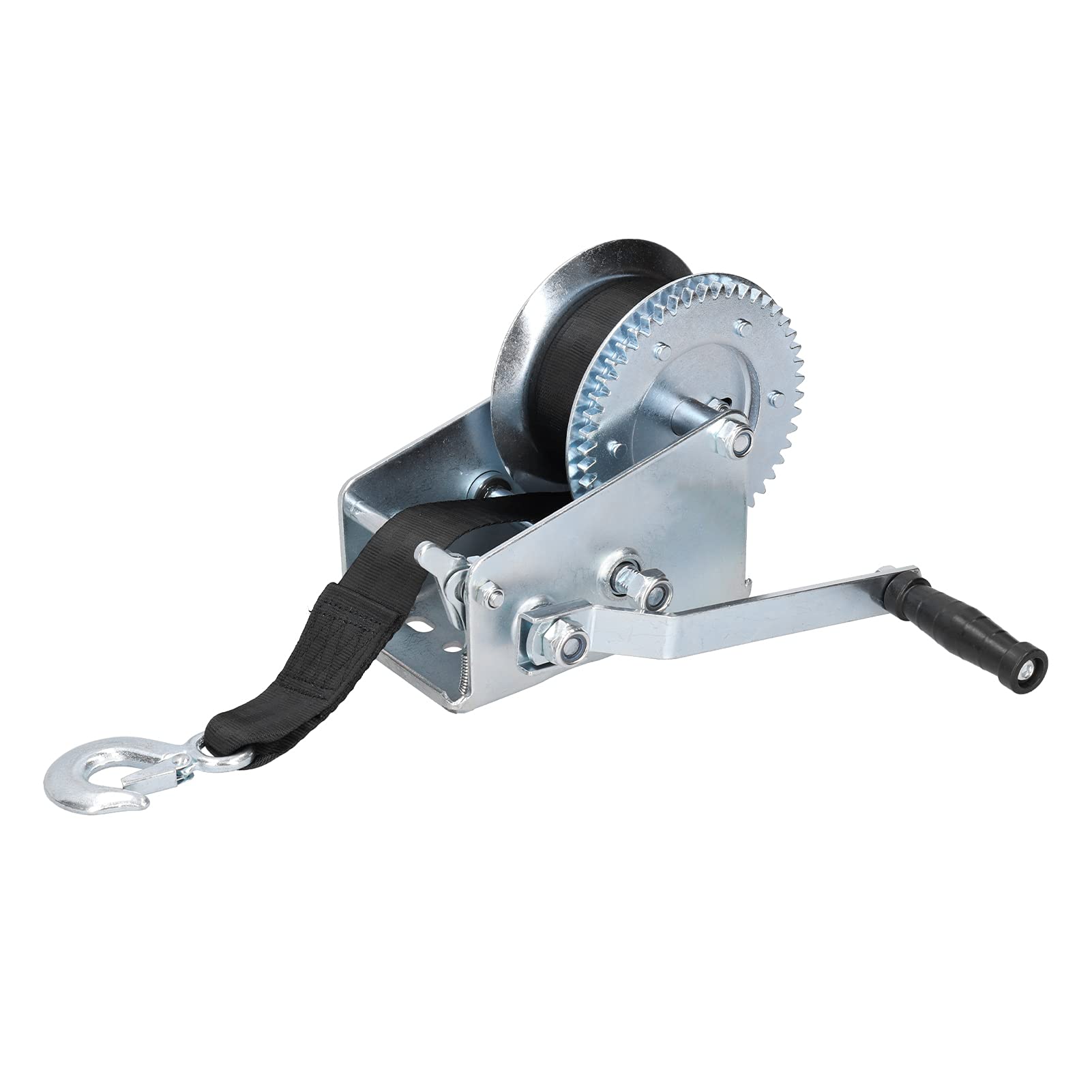 FTVOGUE Cabrestante Manual de Acero Al Carbono con Manivela para Remolque, 2500 Libras con Freno de Mano de Cuerda Trenzada de 10 M, Trinquete Reversible para Remolque de Barco, Jardinería, Uso en