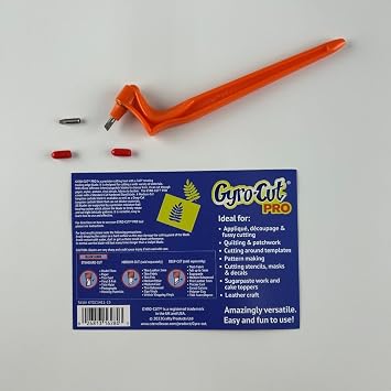 Gyro-Cut Pro Craft Cutting Tool with 2 x 15 Standard Steel Blades Rotating Crafting Knife for Precision Curves, Paper Crafts and Stencil Making