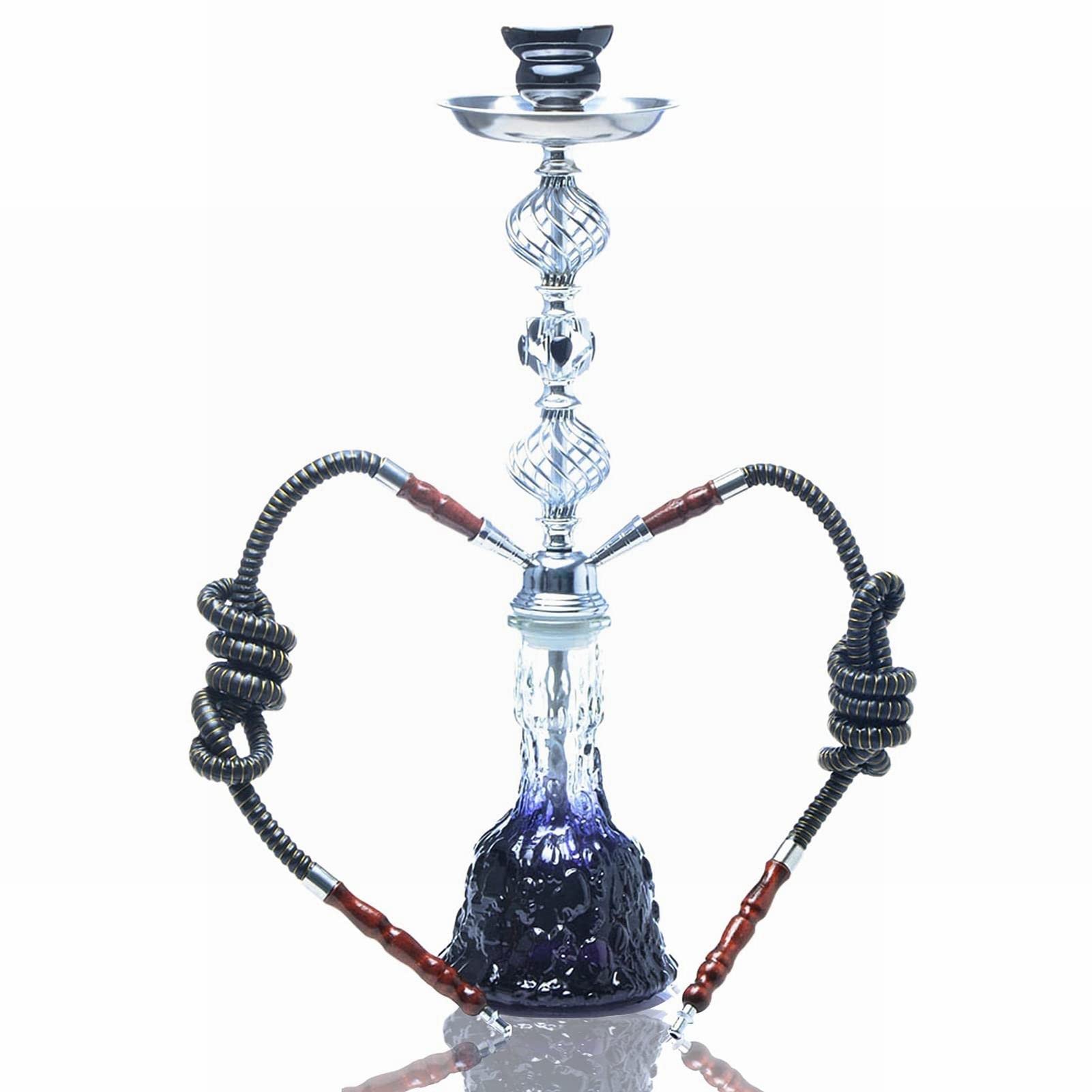 Shisha-Set Glas-Shisha-Set 2 Schlauch, 21" Tragbares Design, Großes Shisha-Set Mit Allem, Was Leicht Zu Zerlegen Und Zu Reinigen Ist