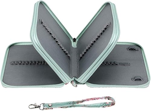 Miniatura 2 de BTSKY Estuche de lona con cremallera, 72 ranuras, prácticos portalápices con patrón de impresión para lápices de acuarela Prismacolor, lápices de