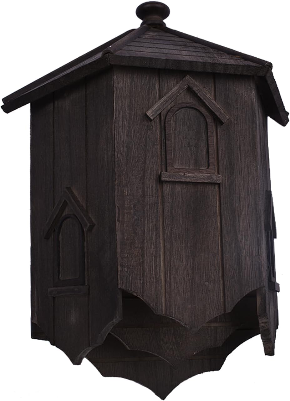 Deluxe Cedar Bat House Series - 3 Sizes (Small/Medium/Large) - Premium Wildlife Habitat for Garden Protection - Enhanced Airflow (Brown and Black, Small)