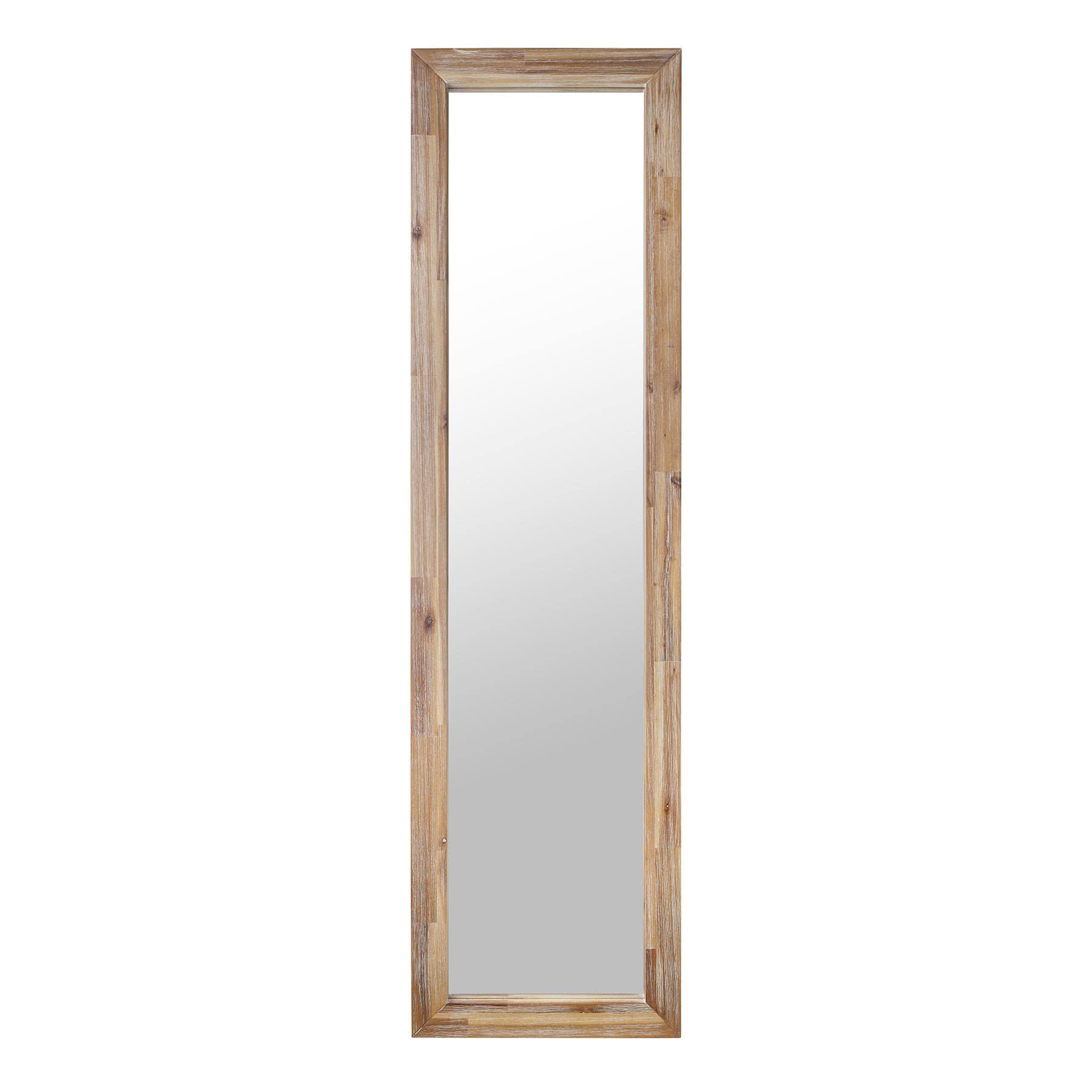 Statement Furniture Florence Rectangular Wall Mirror - Acacia Wood - Brown - Large