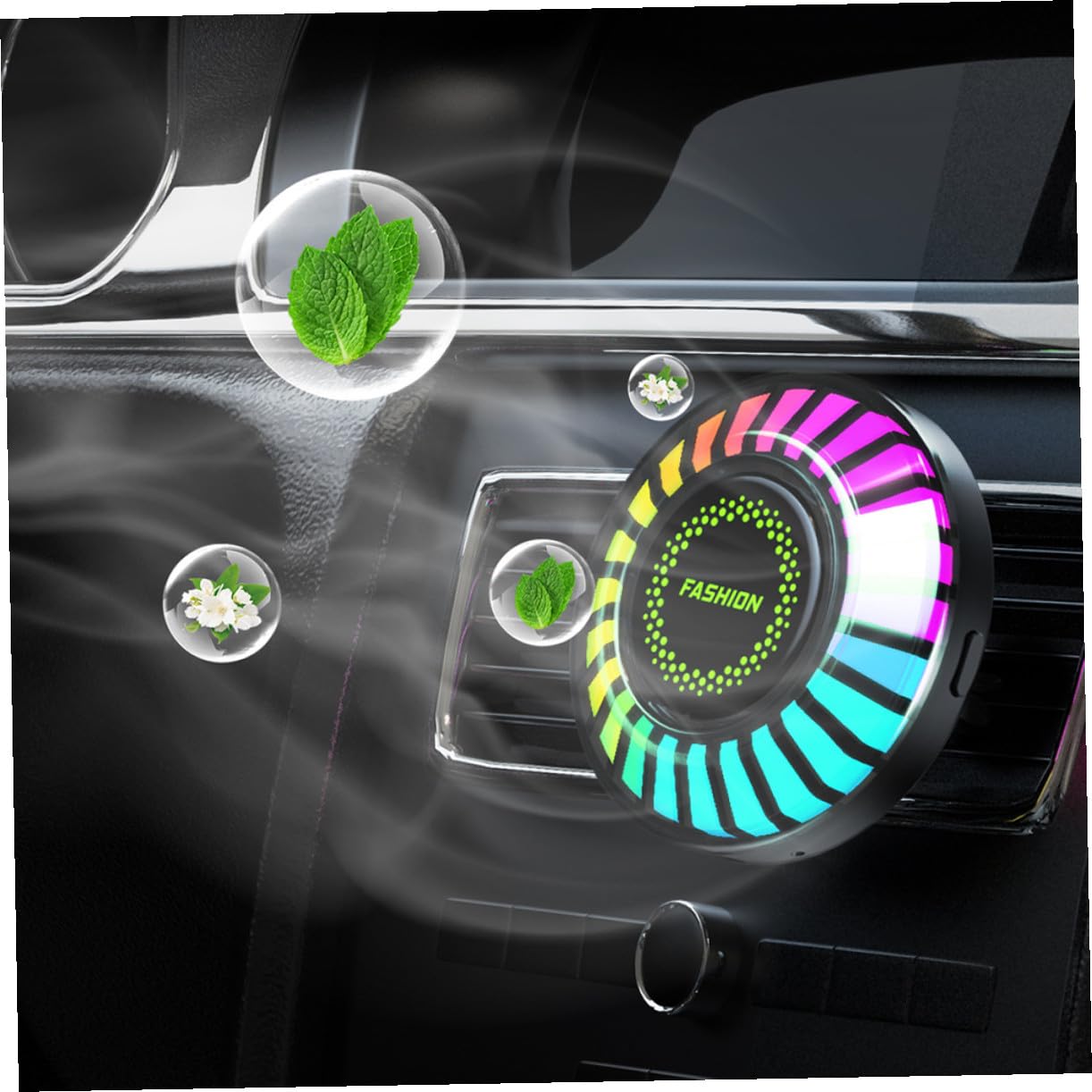 GLEAVI 3pezzi Diffusore Di Aromi Per Auto Con Luce Led Rgb Accessori Per Ventilazione Auto Design Elegante e Funzionale Soluzione Pratica Per Rinfrescare Della Tua Macchina