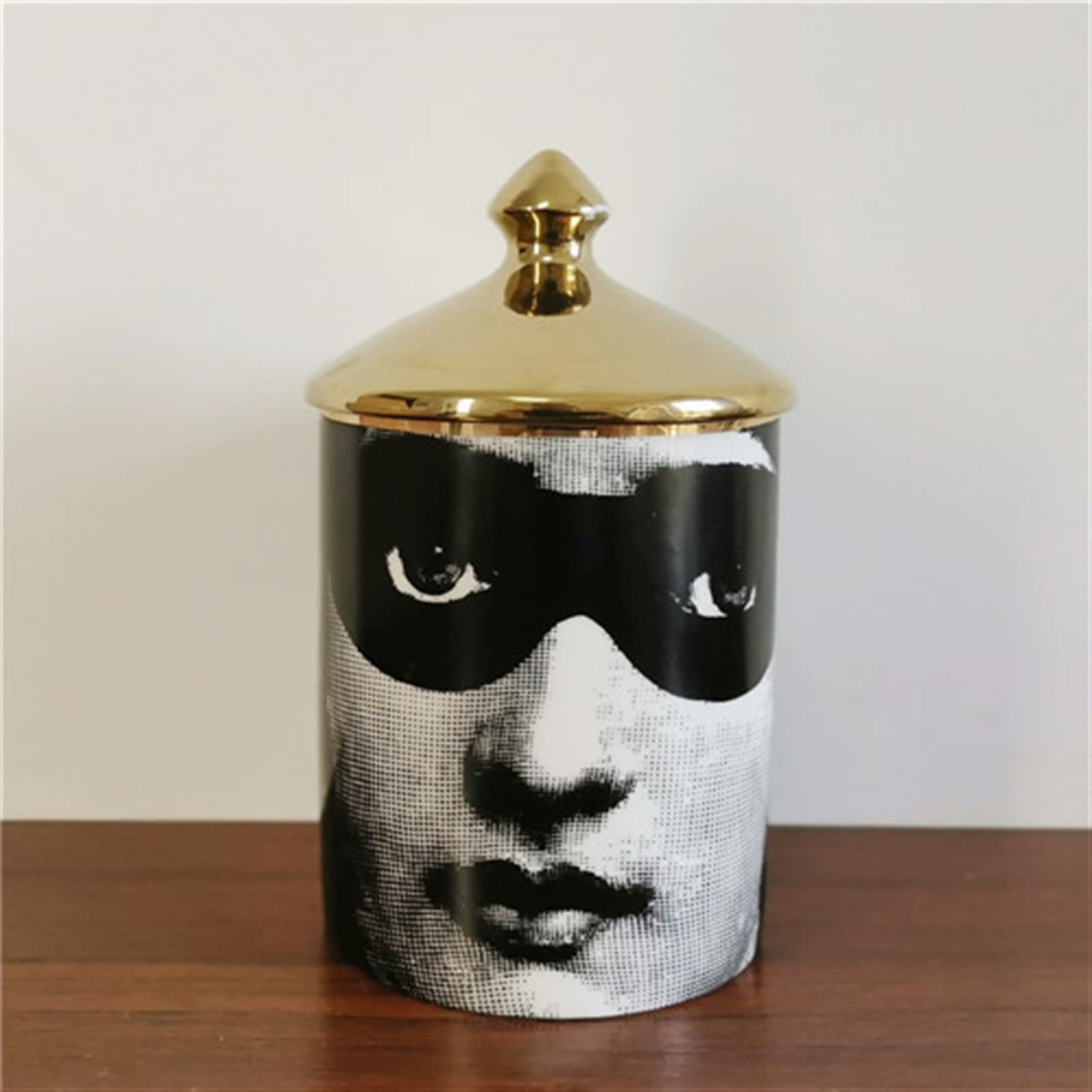 Bougeoirs visage de dame en céramique et pot de rangement multifonction