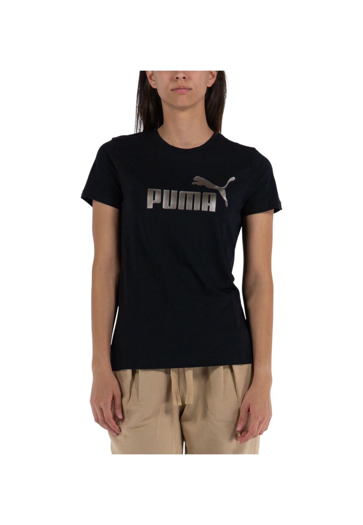 Kadın Essentials+ Metallic Logo Women's Tee T-shirt