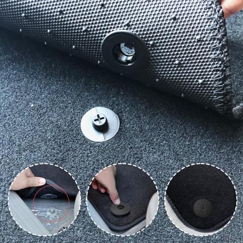 WeddHuis 10 Piezas Clips para Alfombrillas de Coche, Soporte Universal para Alfombras de Coche, Hebilla Antideslizante 3 en 1 Universales, Soporte para Moquetas, Sujeta Alfombrillas Coche (Negro) - imagen 4