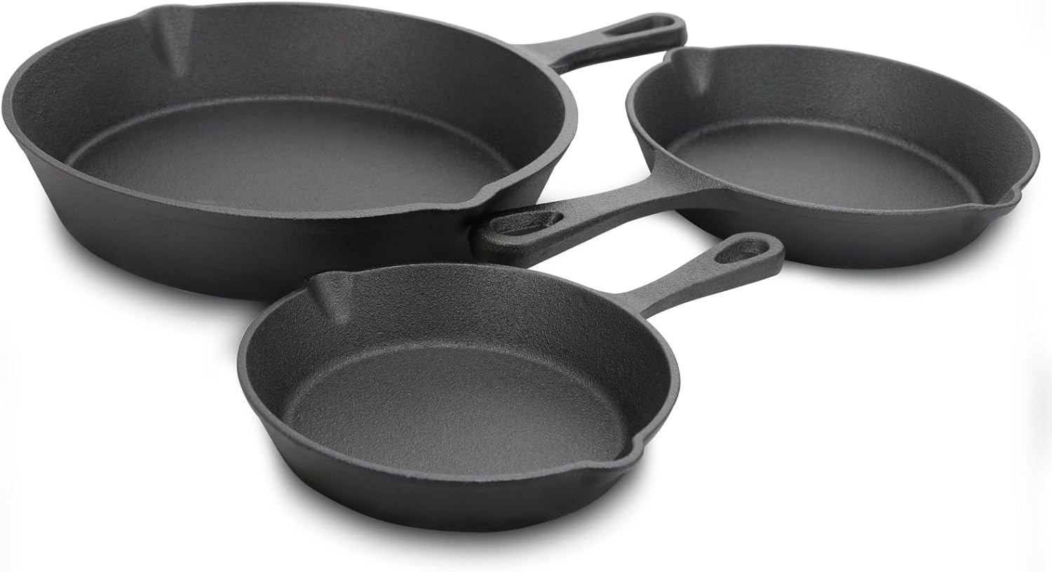 General Store Cast Iron Fry Pan Set, 3-pc
