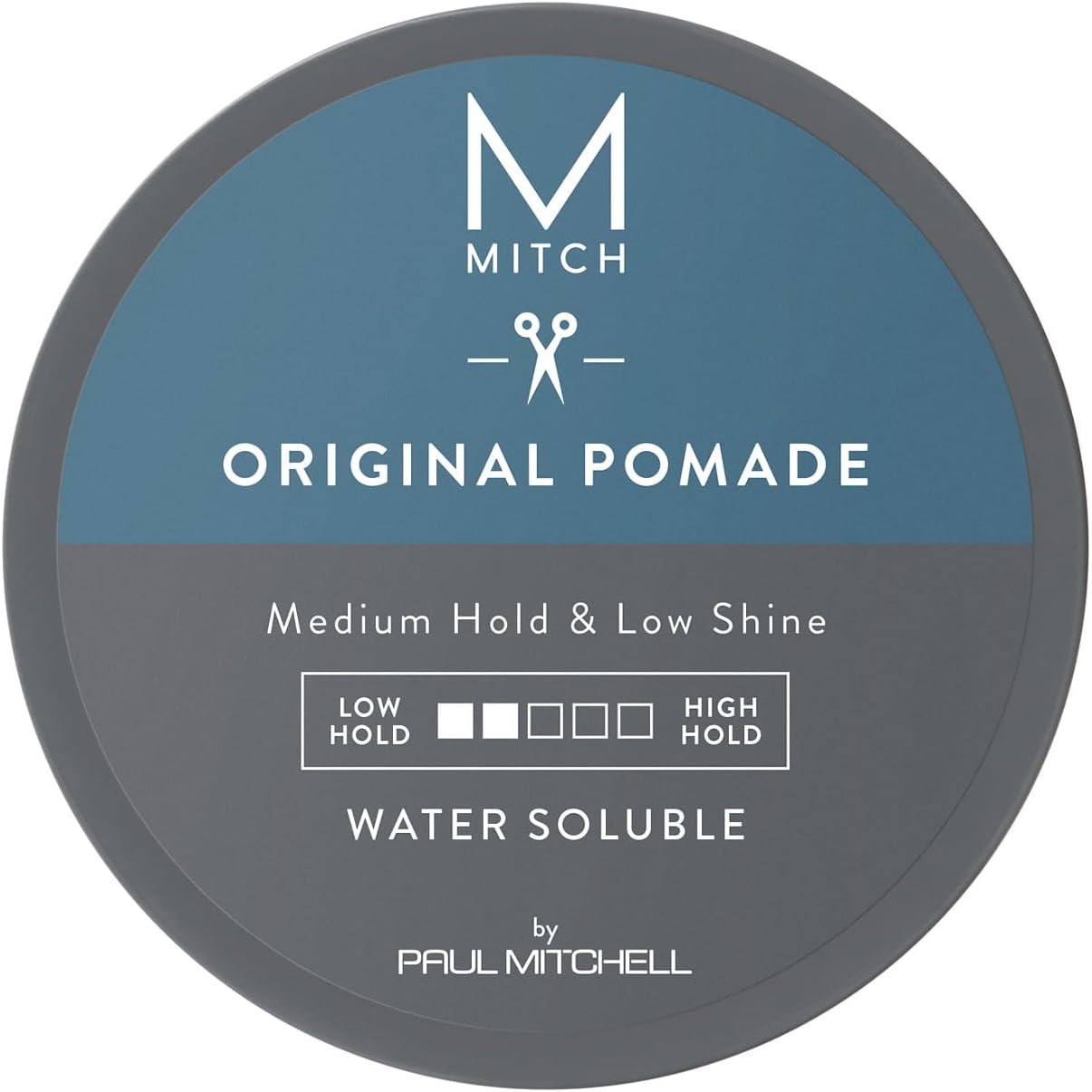 MITCH by Paul Mitchell Original Pomade for Men, Medium Hold, Low Shine Finish, Water-Soluble, For All Hair Types, 3 oz.