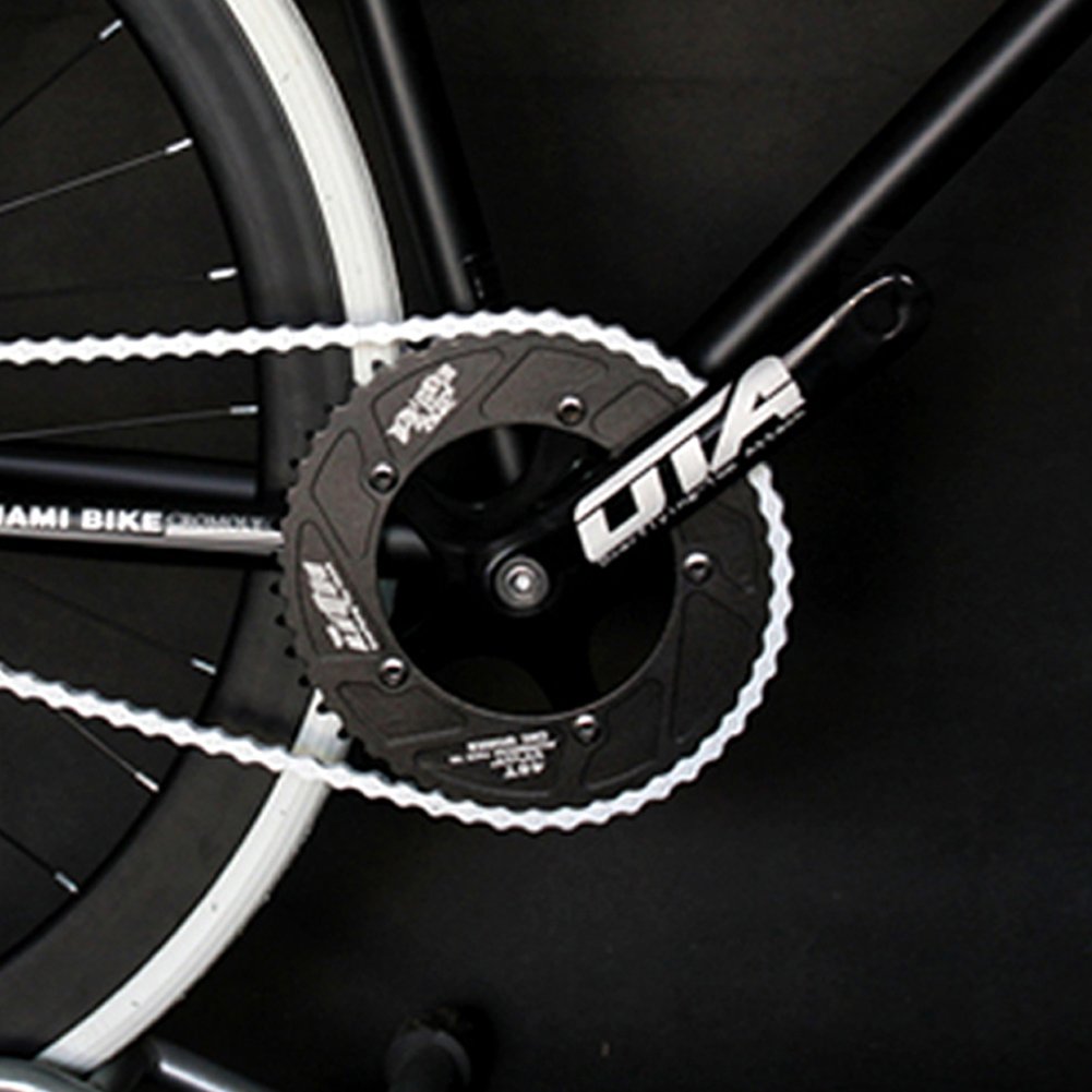 CYSKY Guarnitura Single Speed 48T 170mm Pedivelle 130 Guarnitura Fixie BCD per bici a una velocità, Bicicletta a ingranaggi fissi, Bici da pista (Cono quadrato, Nero)