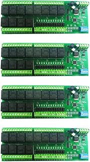 eletechsup DC 24V 12Ch Digital Switch Dido Multifunction RS485 PLC IO Expanding Board Standard Modbus RTU Relay Module (4 x no Shell)