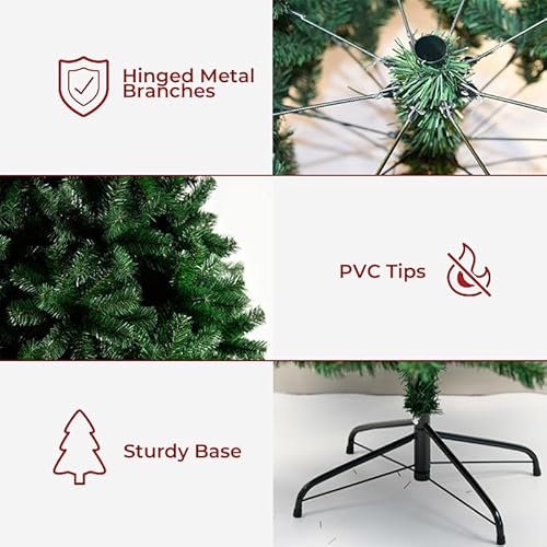 10FT/3M Classic Artificial Christmas Tree Xmas Realistic Natural Green Branches with Solid Metal Leg - Image 3