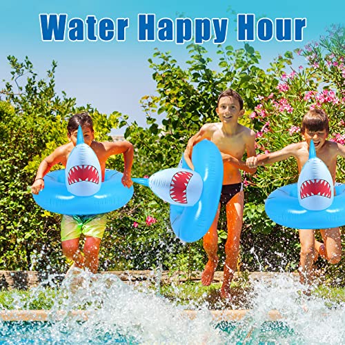 2 Pcs Shark Pool Float For Kids Adults Inflatable Swimming Tube Ring Toys Shark Swim Tube Ride On Pool Party Floaties For Beach Summer Swimming Pool Toy For Adults Teens #TOP5