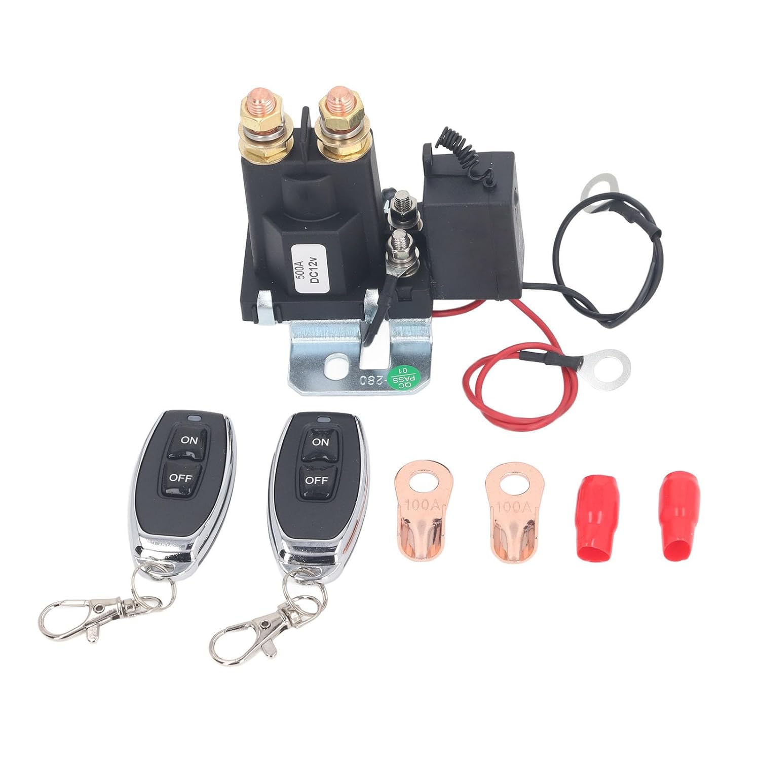 Remote Control Relay Switch Brass 12V 500A for Industrial Security Systems Heavy Duty Automation Switching Device with Durable Brass Contacts for Commercial Applications