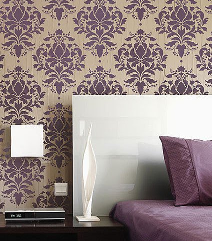 Damask Stencil Wild Berry - Reusable Stencils just Like Wallpaper -DIY Decor