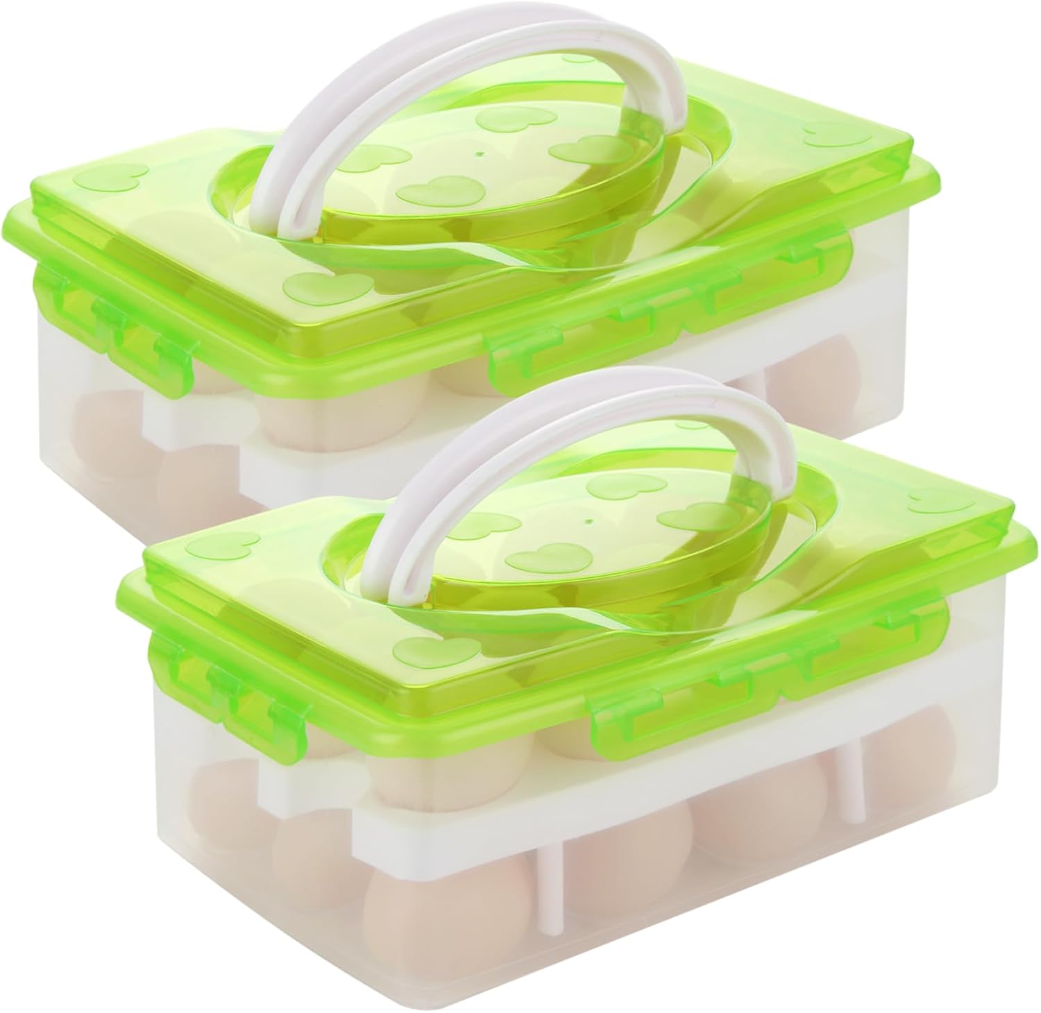2PCS 2Tier Deviled Egg Container with Lid, Plastic Egg