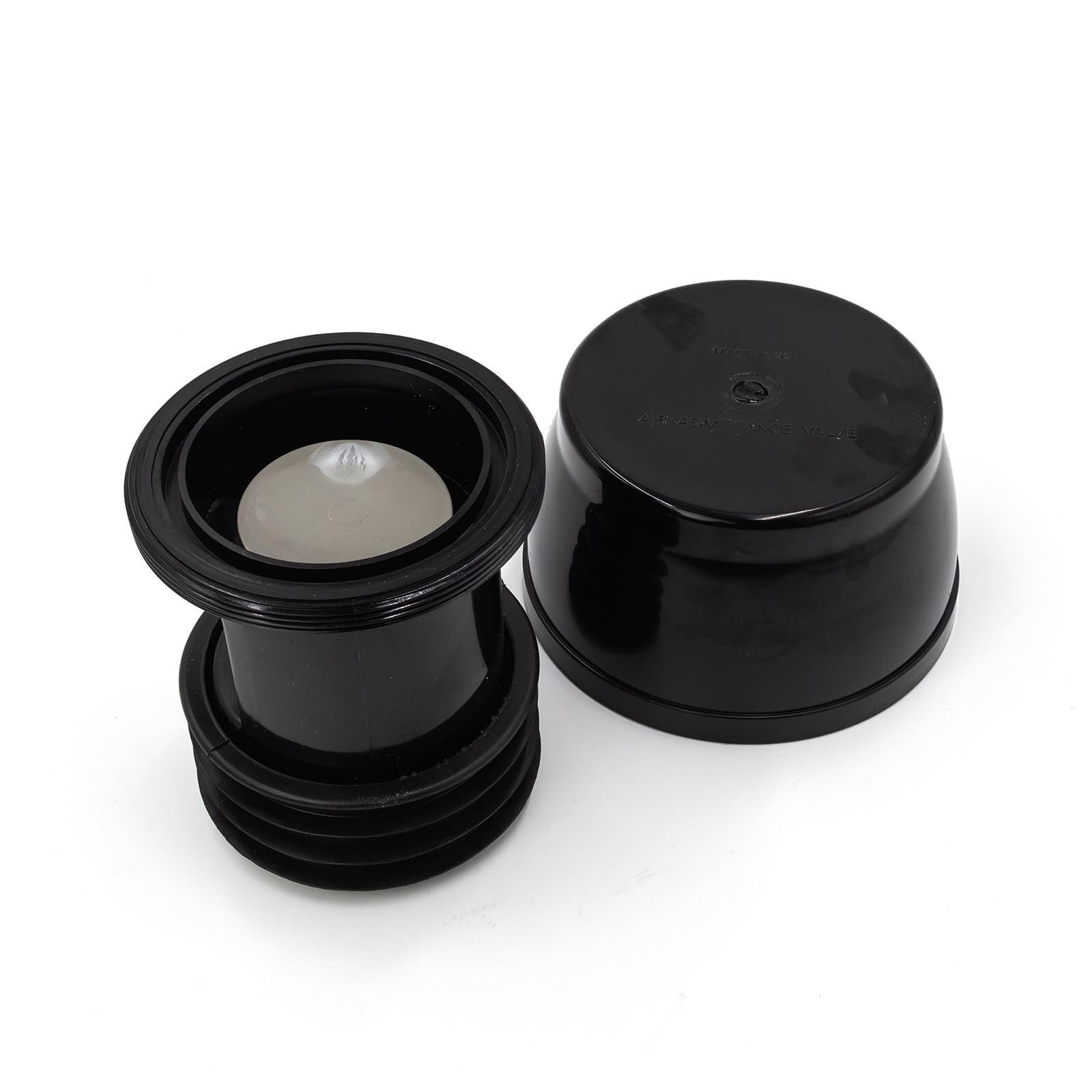 Acoplamiento deslizante 110mm para tubo de desagüe - Conexión de empuje instalación fácil(Black,Air Admittance Valve)