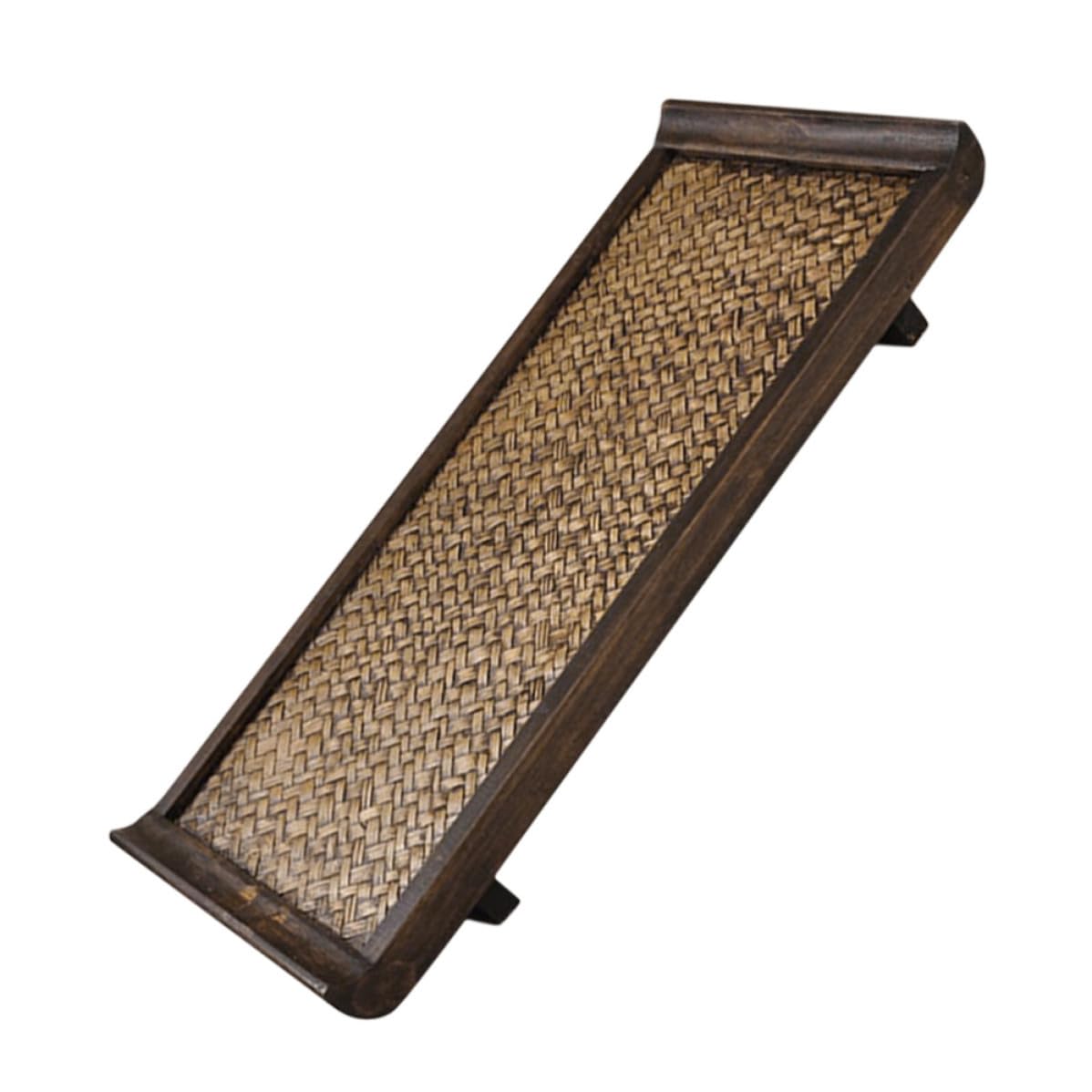 Bandeja para Almacenar Alimentos de Madera y Bambú, Portátil y Multifuncional Diseño Simple para Bodas y Restaurantes, Capacidad Moderada y Color Café