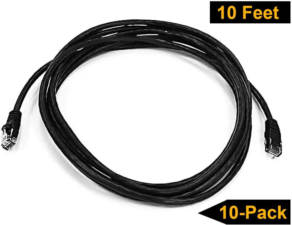 iMBAPrice 10' Cat5e Network Ethernet Patch Cable, 10 Pack, Black (IMBA-CAT5-10BK-10PK) : Electronics