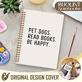 BUOLINT Dog Book Lover Notebook Journal 5.5x8.3, Reading Journals for Book Lovers, Dog Lover Gifts, Librarian Bookish Gifts, Pet Dogs Read Books Be Happy Spiral Hardcover Notebook