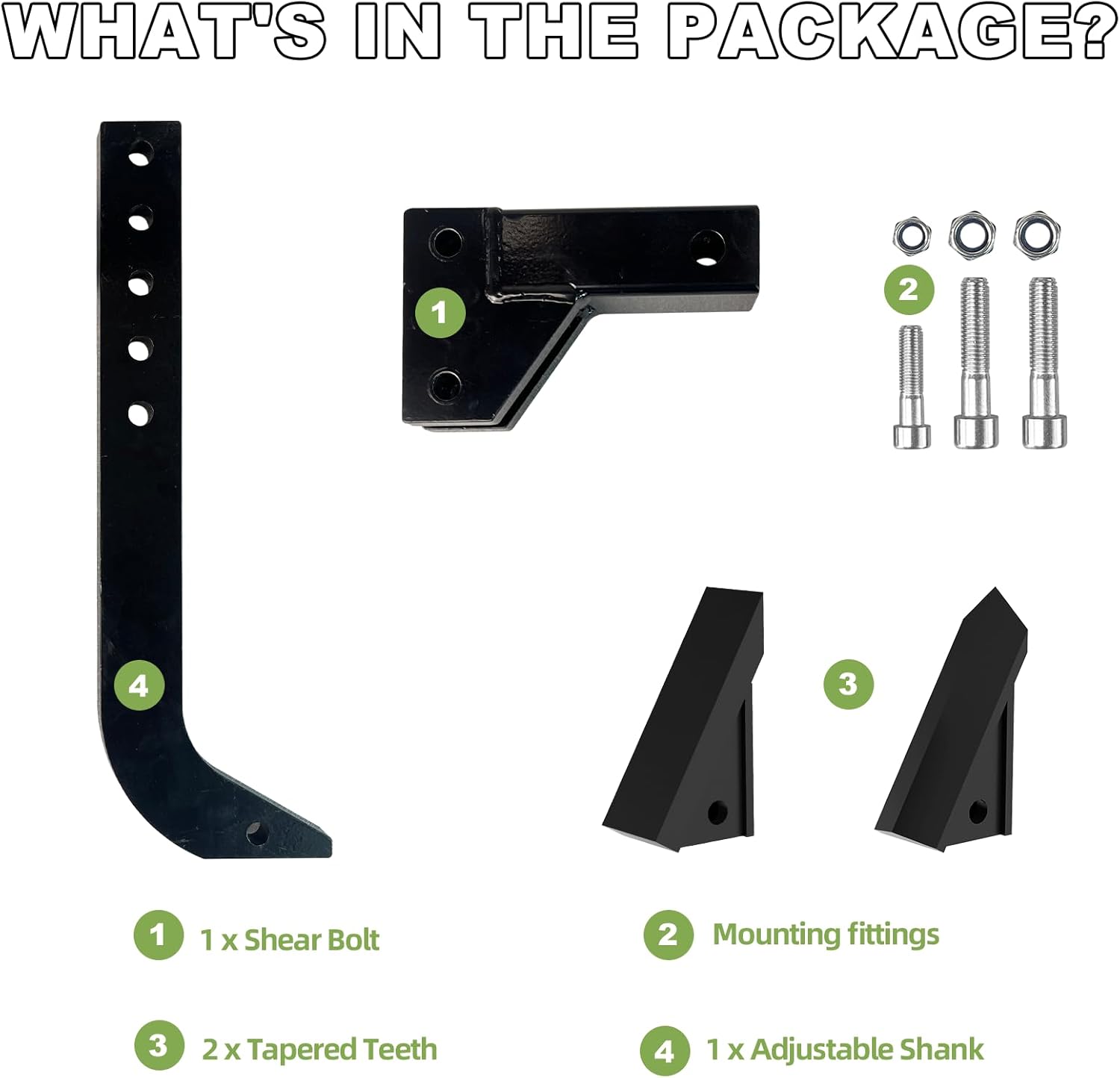 Hitch Mounted Ripper, Hitch Lawn Trencher, Tractor Accessories for ATV/UTV/Tractor with 2" Receiver, 18" Adjustable Trenching Shank Plow, Heavy Duty Subsoiler with 2 Replaceable Teeth