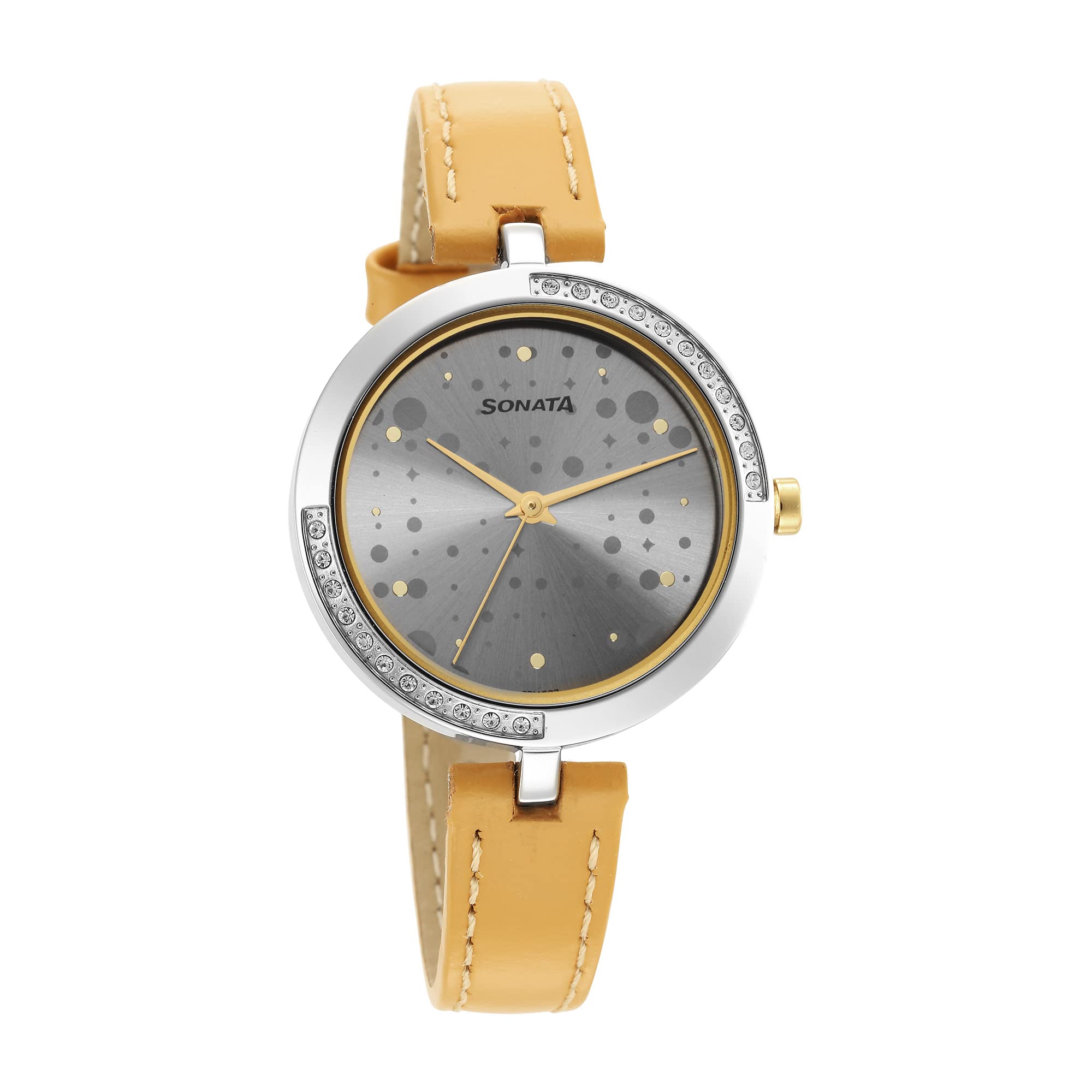 Sonata Utsav Grey Dial Peach Leather Strap Watch for Women-NR8184BL01 (B09ZPKXW49) Amazon Price History, Amazon Price Tracker