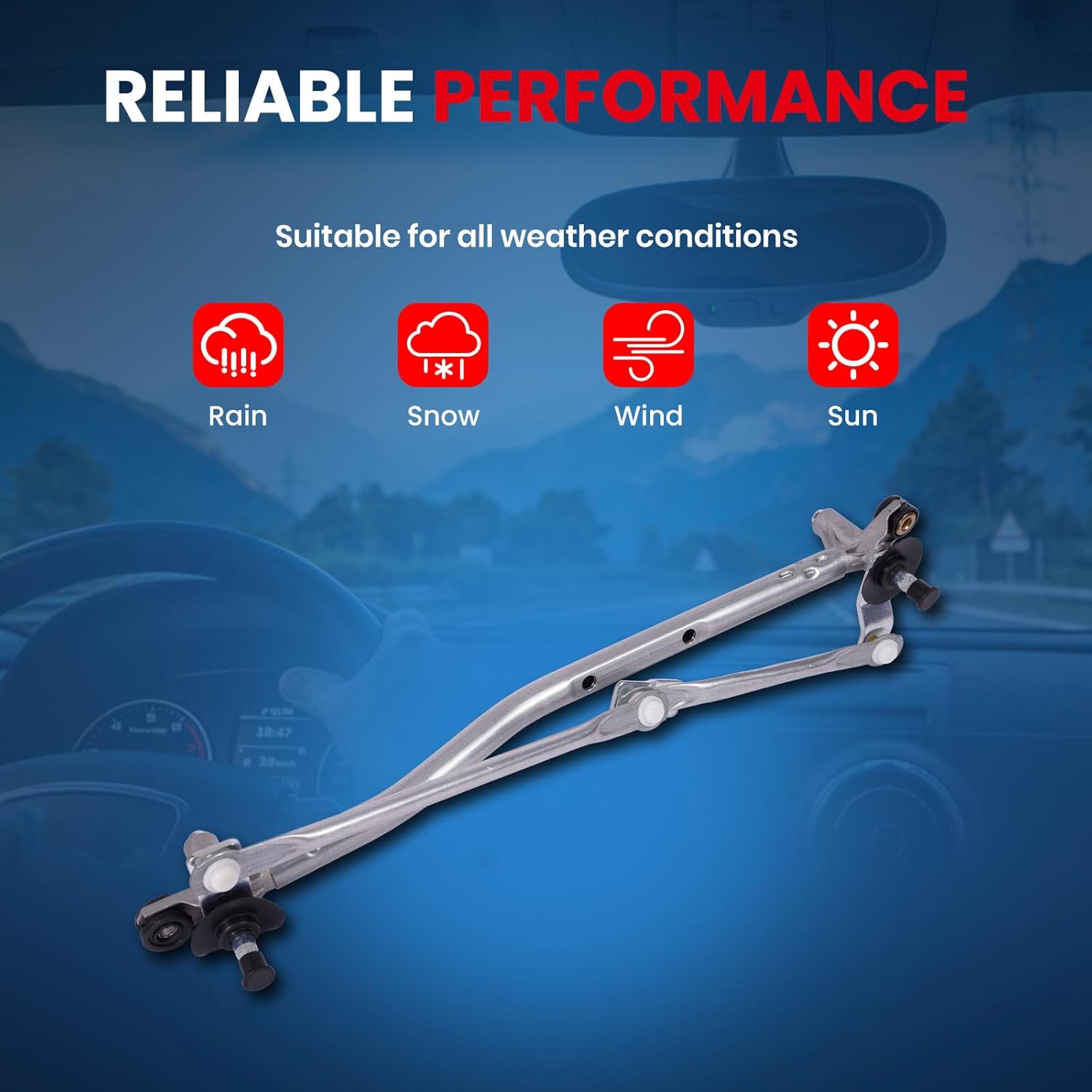 MOCA Front Wiper Linkage Fits for 2010-2015 for Chevrolet Cruze Sedan & 2016 for Chevrolet Cruze Limited Sedan