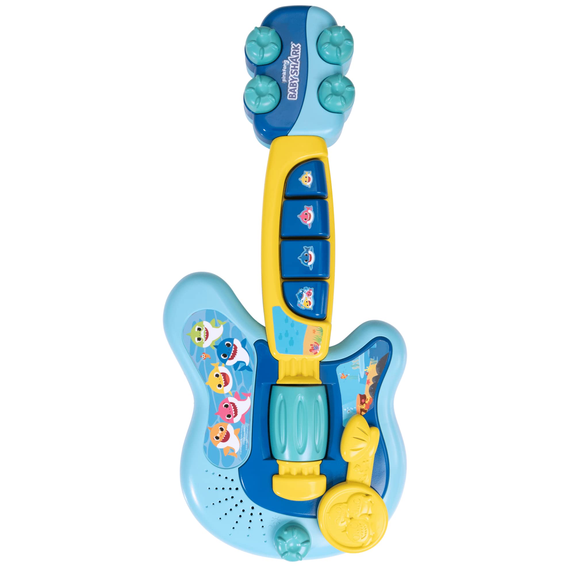 Baby Shark Toy Electric Guitar For Children | Musical Instrument Toy Featuring Baby Shark Theme Tune And Real Guitar Sounds | Musical Guitar Toy With Baby Shark Toys Characters | Educational Toys 18M+
