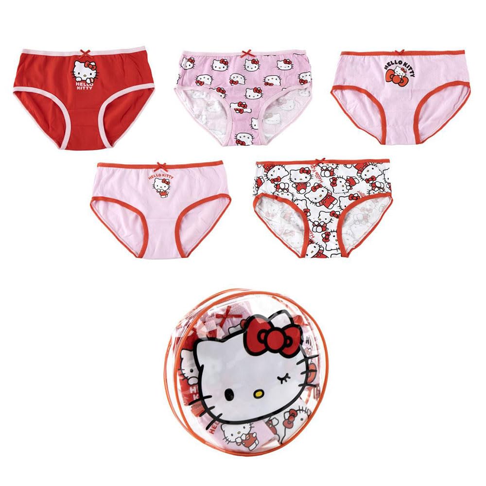 CERDÁ Life's Little Moments Mädchen Pack Braguitas Single Jersey Hello Kitty para Niña – Pack Braguitas Hello Kitty Con Diseño Infantil para USO Diario Boxershorts (6er Pack)