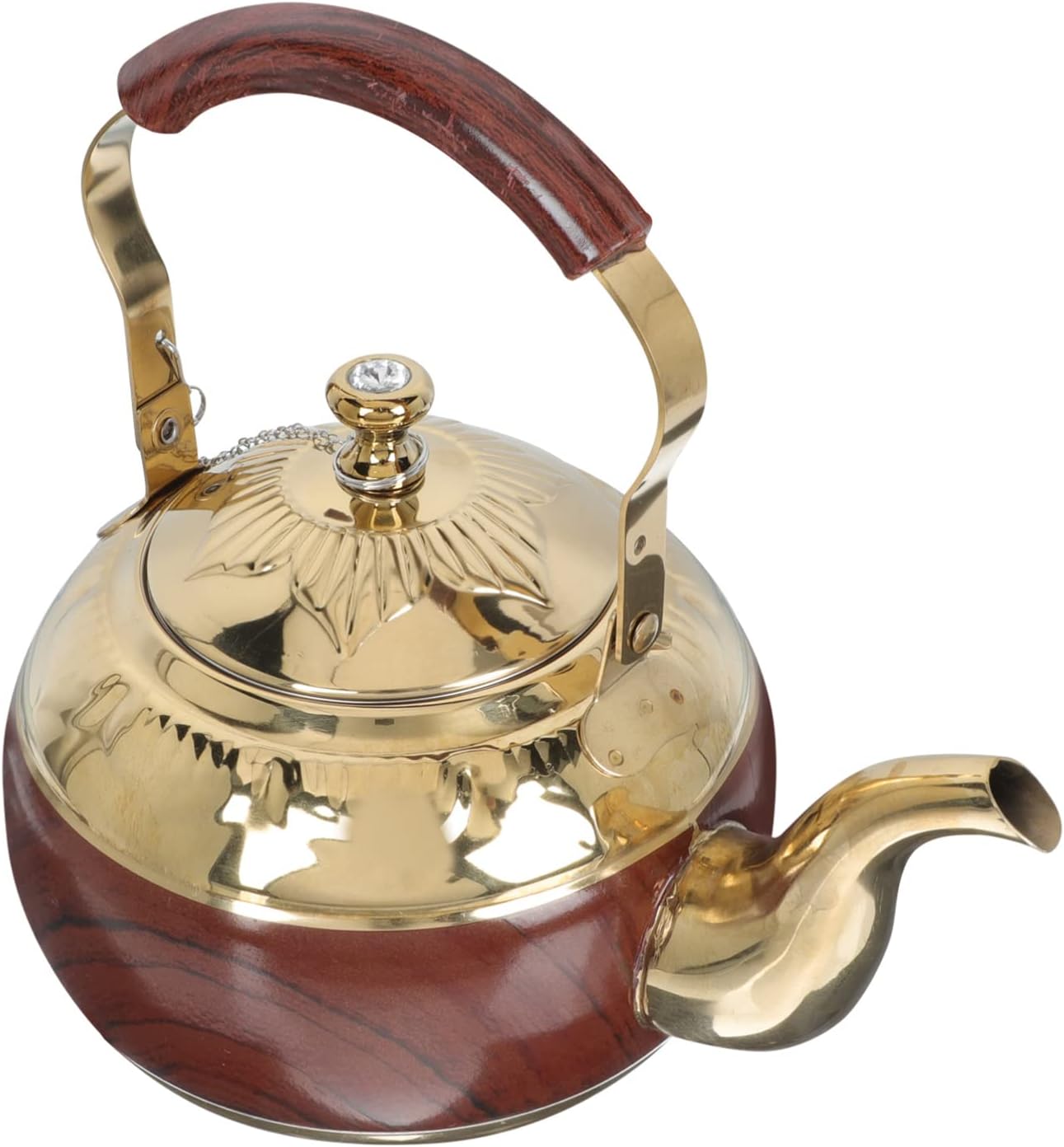 Tea Kettle Tea Kettle Vintage Stainless Steel Teapot Hot Water Kettle Pour Over Coffee Kettle Japanese Tea Pot Water Carafes for Camping Loose (Silver 18x18cm)