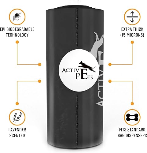 Miniatura 5 de Active Pets Bolsas de basura para perros extra gruesas con aroma a lavanda, a prueba de fugas y fáciles de rasgar para eliminar excrementos