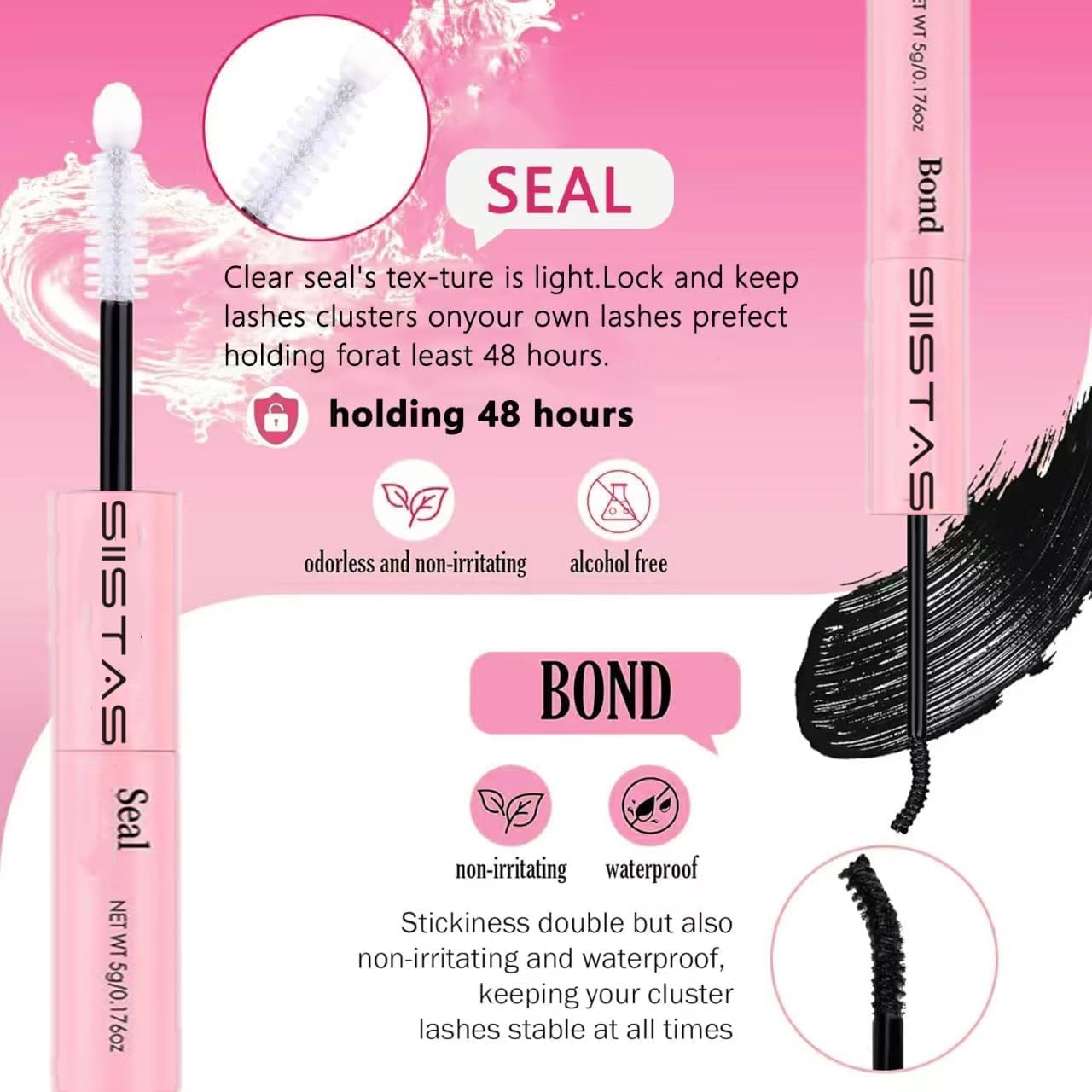 Individual Eyelashes Wispy Lash Clusters Kit 100D Cluster Lashes DIY Eyelash Extension Kit 14-20MM Russian D Curl Lashes 240PCS Individual Cluster with Tweezers and Bond and Seal(100D KIT) - Image 3