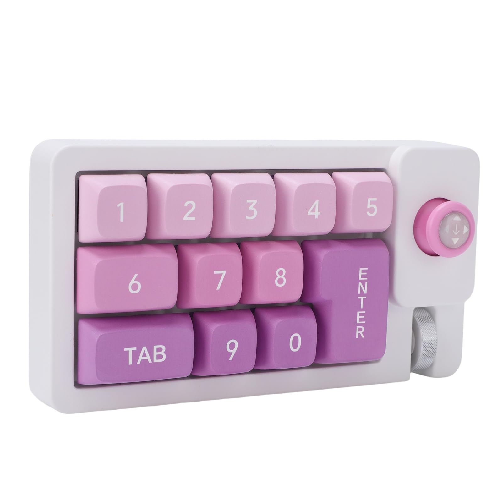 Pavé Numérique Mécanique, Clavier Numérique USB Filaire avec Rétroéclairage RVB, 12 Touches Programmables et Molette de Joystick, pour Ordinateur Portable, Jeu et Travail de Bureau (Purple)