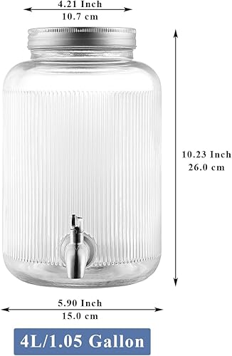 Miniatura 2 de Evanda Dispensador de bebidas para fiestas, dispensador de bebidas de 1 galón para varias fiestas y eventos sociales con grifos de acero inoxidable