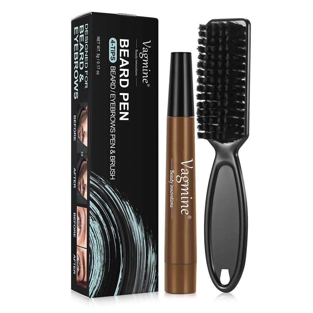 Vagmine waterproof Eyebrow and beard pen with Brush 5g (Dark Brown)-image-28