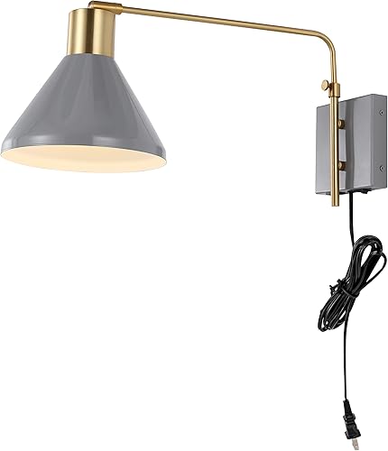 Miniatura 9 de JONATHAN Y JYL1303C - Brazo oscilante de 20.5 pulgadas, 1 luz moderna de hierro de mediados de siglo, puerto de carga USB, lámpara LED de