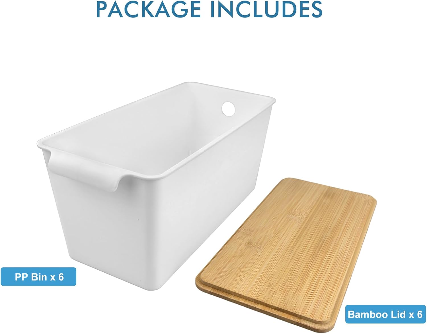 Plastic Storage Bins 12 Pack, Front Handle Design, 11"x5" White Pantry Organization and Storage Open Top Baskets for Shelves Closet Cabinet Sink Counter Cupboard Drawer Rridge