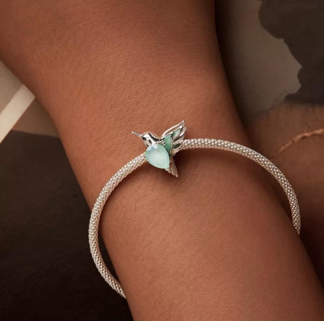 Abalorio De Colibrí, Animal, Pájaro, Plata De Ley 925 Auténtica, Compatible con Pulsera Pandora