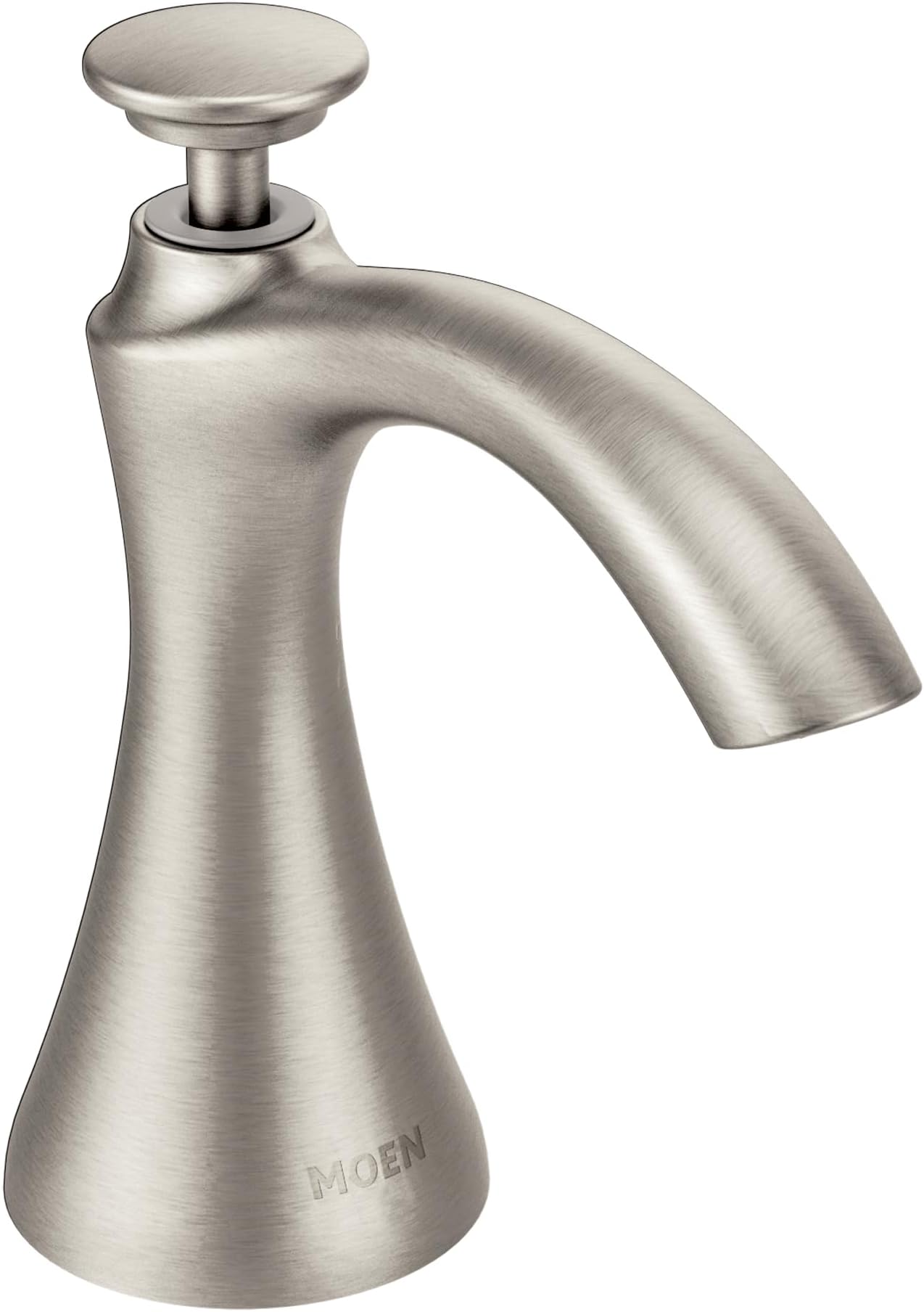 Moen Spot Resist Stainless Transitional Deck Mounted Kitchen Soap Dispenser with Above the Sink Refillable Bottle, S3946SRS