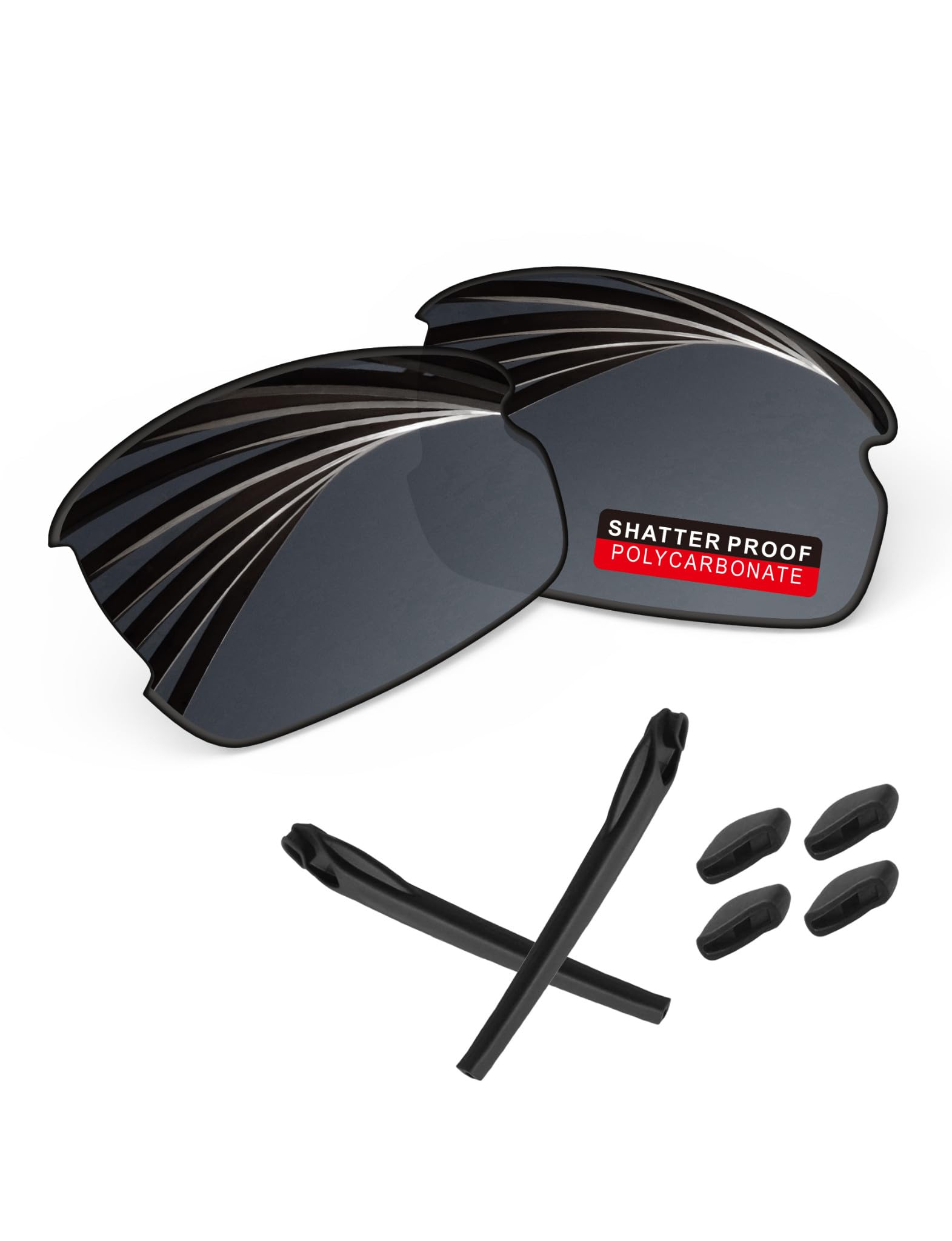 PRO+ Polycarbonate Replacement Lenses &amp; Rubber Kits for Oakley Flak 2.0 Series Sunglass