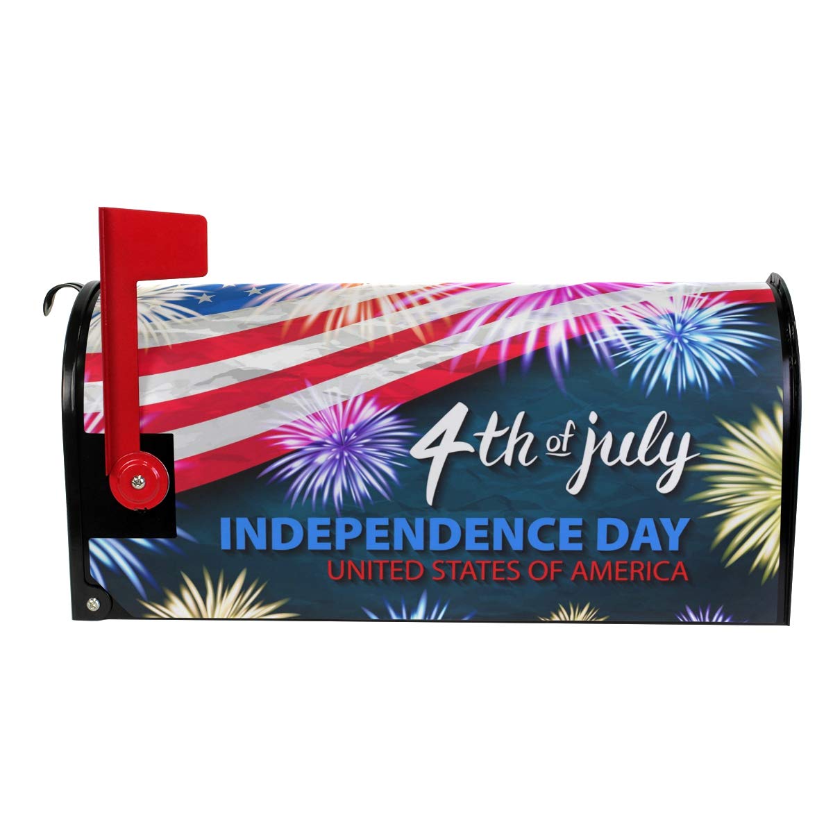 ALAZA Independence Day Holiday 4th of July Magnetic Mailbox Cover MailWraps Garden Yard Home Decor for Outside Standard Size-18